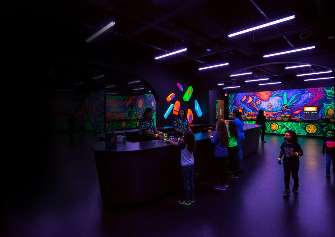 Custom UV Blacklight Kids play center